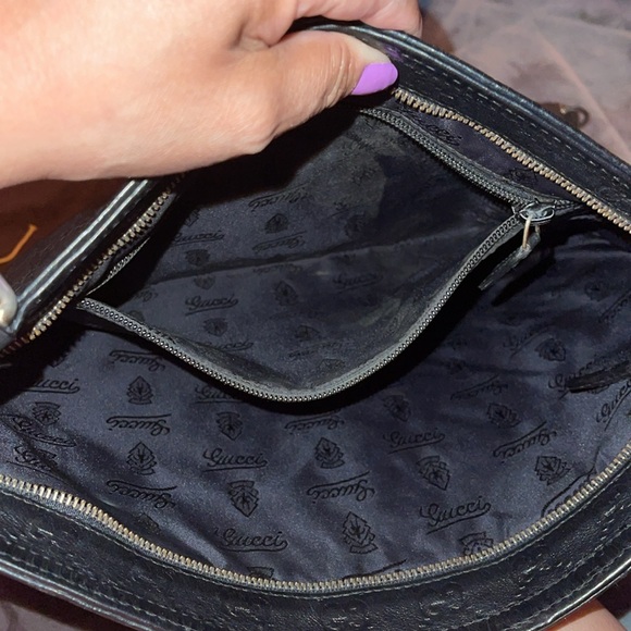 Preloved Gucci saddle bag black adjustable strap for shoulder or crossbody. - Picture 8 of 9